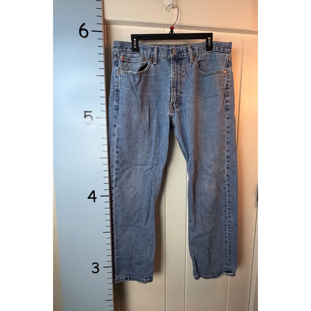 Levi's 505 Men's Regular Fit Jean, 36X30 Stonewash Distressed